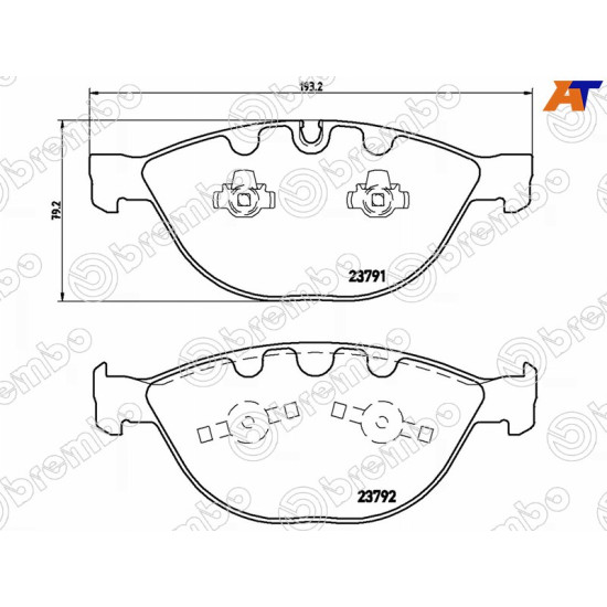 Колодки тормозные перед BMW 5 E60 04-10/6 E63 05-10/7 E65 03-10 BREMBO