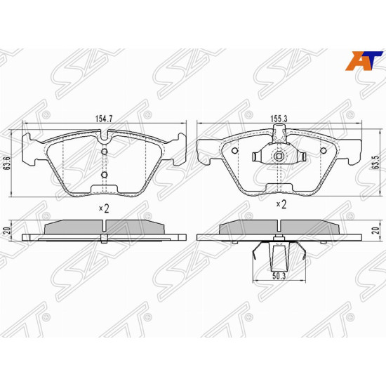 Колодки тормозные перед BMW 5 E60 SAT