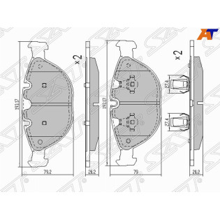 Колодки тормозные перед BMW X5 E53 4/4/4/8i 01-06 SAT