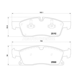 Колодки тормозные перед JEEP GRAND CHEROKEE 13- BREMBO