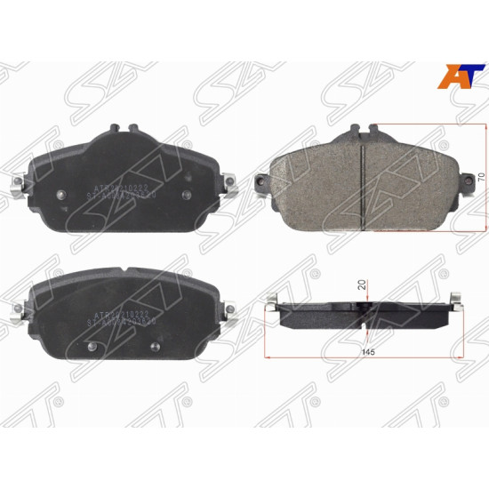 Колодки тормозные перед MERCEDES C200/W205 13-/W213 16-/X156 13- SAT