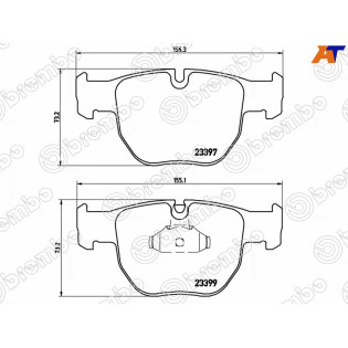 Колодки тормозные перед RANGE ROVER 02-06 BREMBO