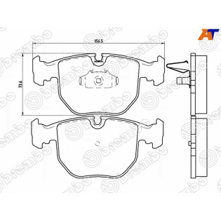 Колодки тормозные передн BMW X5 53 BREMBO