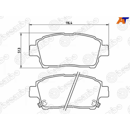 Колодки тормозные передн TOYOTA COROLLA ##E12#/SPACIO ##E12#/PREMIO/ALLION #ZT240/VISTA ZZV50/OPA #CT10 BREMBO