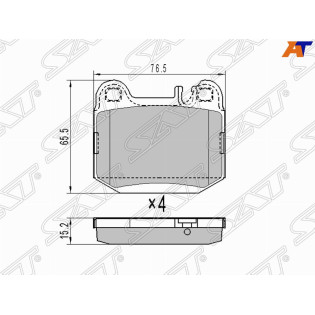 Колодки тормозные зад MERCEDES ML163 98-03 SAT