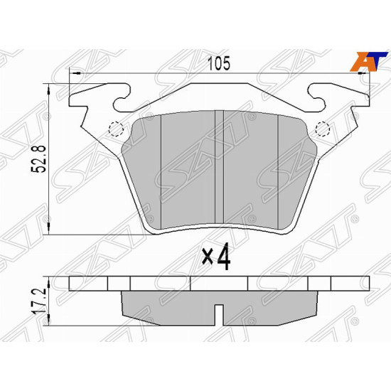 Колодки тормозные зад MERCEDES VITO 96-03 SAT