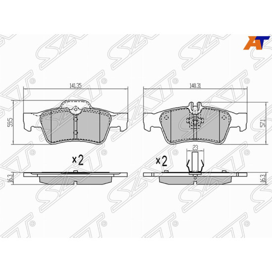 Колодки тормозные зад MERCEDES W211/W212/C219/C218 SAT