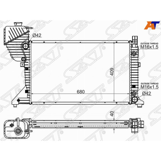 Радиатор Mercedes-Benz Sprinter 00-06 / Sprinter classic RUS 13-18 SAT