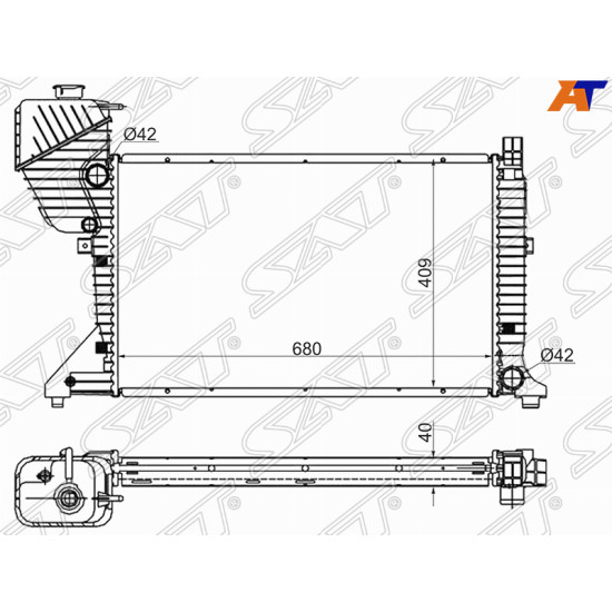 Радиатор Mercedes-Benz Sprinter 00-06 / Sprinter classic RUS 13-18 SAT