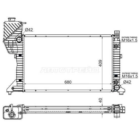 Радиатор Mercedes-Benz Sprinter 95-06 / L310 80-90 SAT