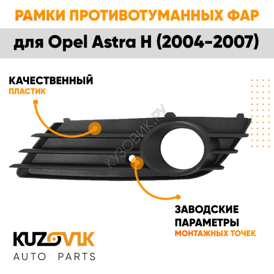 Рамка противотуманной фары левая Opel Astra H (2004-2007) дорестайлинг KUZOVIK