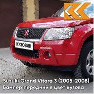 Бампер передний в цвет кузова Suzuki Grand Vitara 3 (2005-2008) ZCF - BRIGHT RED - Красный