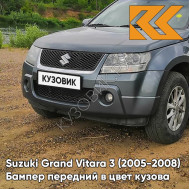 Бампер передний в цвет кузова Suzuki Grand Vitara 3 (2005-2008) ZDL - GRAPHITE GRAY - Серый